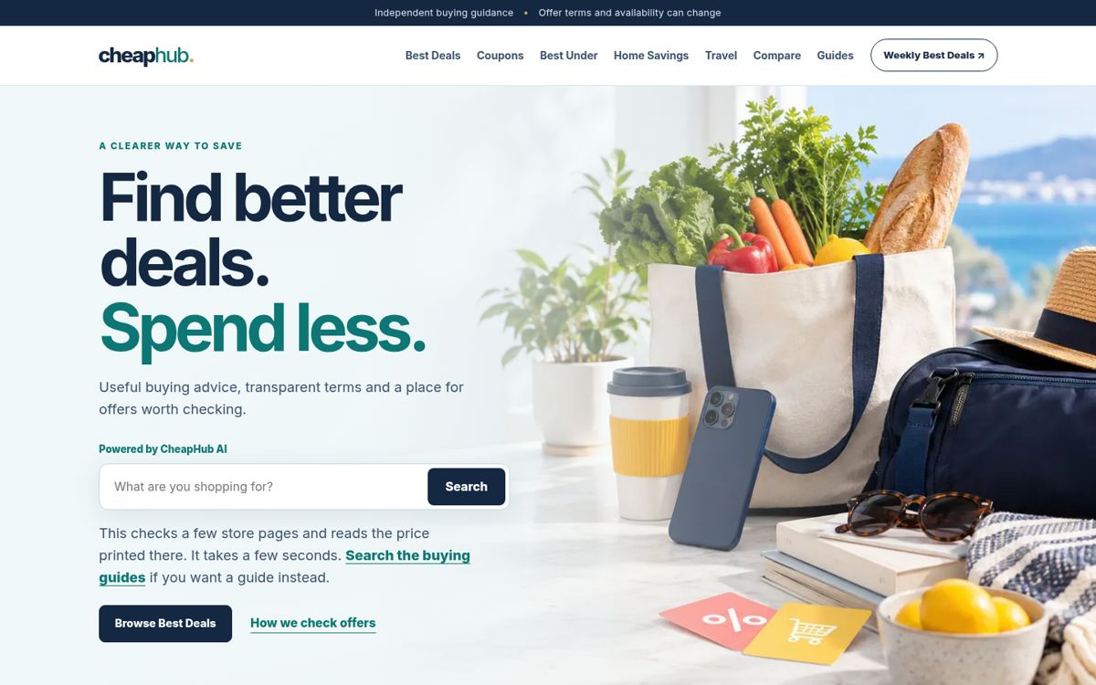 CheapHub website homepage